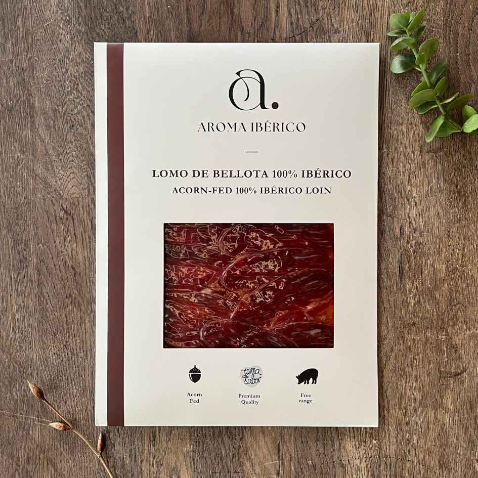 100% Iberico Bellota Loin (100g) - Lomo Ibérico de Bellota 100% - Aroma Ibérico