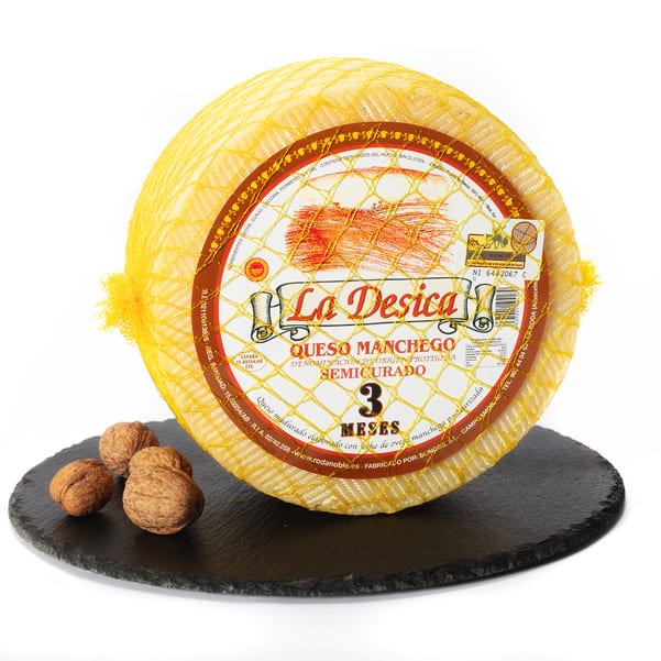 Halvlagret Manchego ost DOP "La Desica" | 3 måneder (3Kg) - Aroma Ibérico