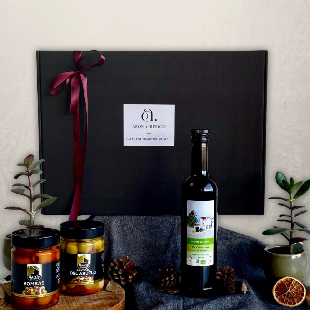 Gourmet Middelhavsbox: Oliven & Økologisk Olivenolie - Aroma Ibérico