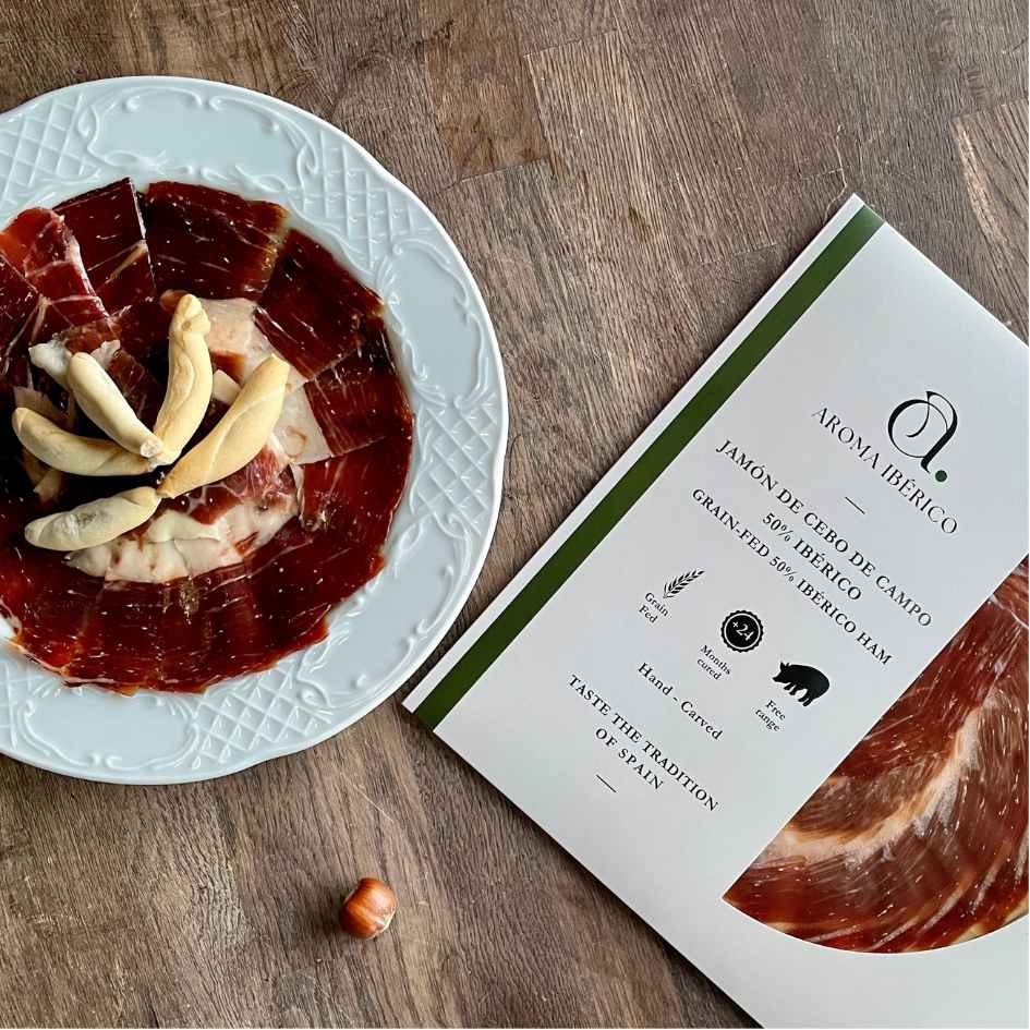 Jamón Ibérico de Cebo de Campo 50 % (100 g) – 50% Ibérico Schinken Cebo de Campo