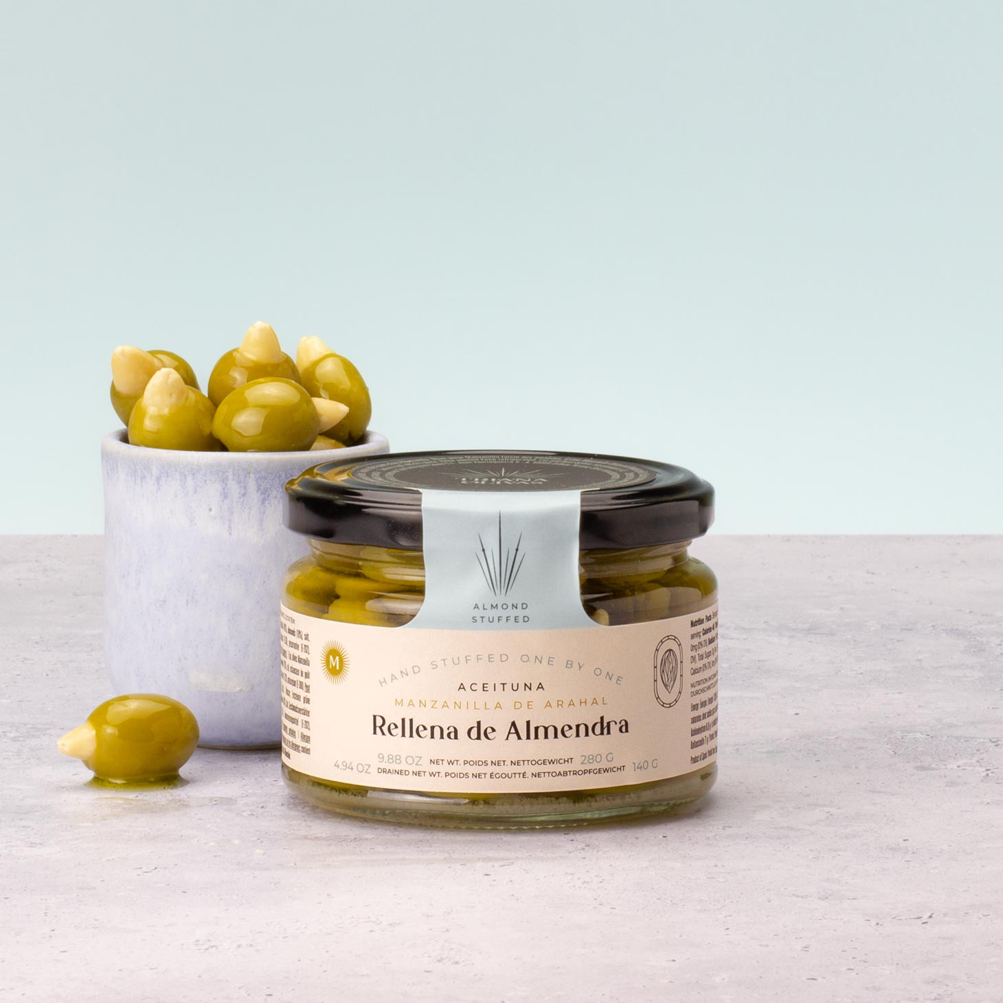 Manzanilla Oliven med mandel | 140g - Aroma Ibérico